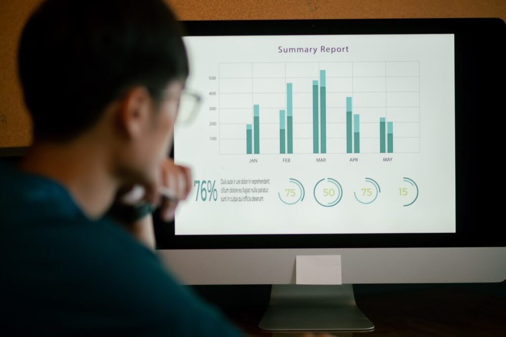 A person analyzing a digital marketing performance report