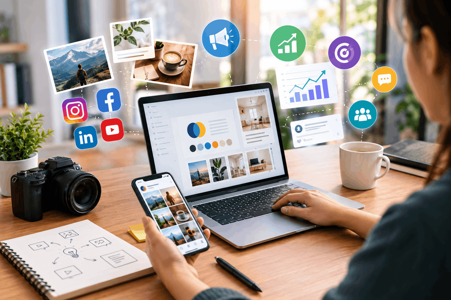 Digital branding and marketing workspace in Kochi.